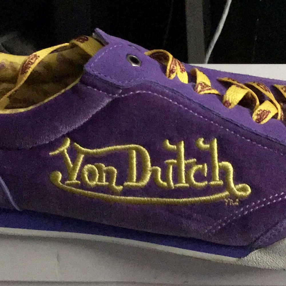 Shoes purple and gold new without tag have box